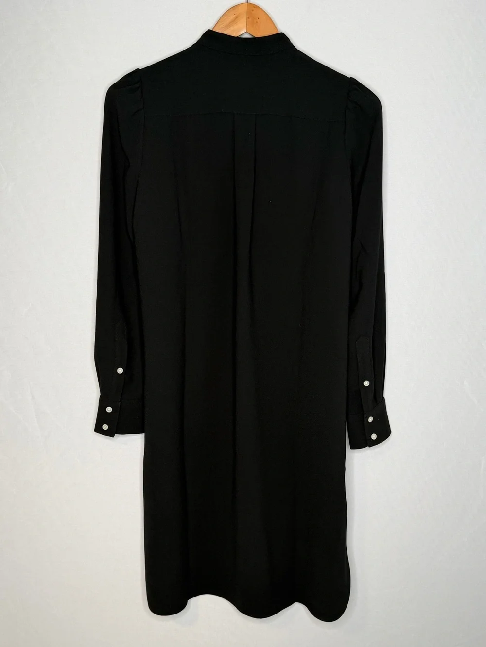 NWT! J. Crew Black Button-Front Midi Dress in 365 Crepe. Size 4.